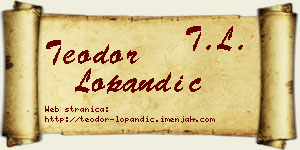 Teodor Lopandić vizit kartica